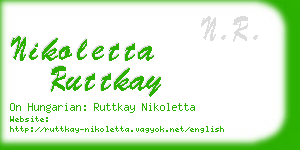 nikoletta ruttkay business card